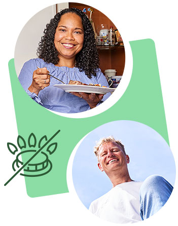 Twee blije mensen zonder aardgas